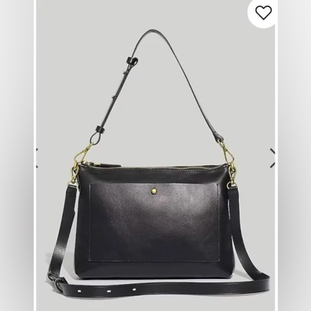 Madewell The Transport Shoulder Crossbody Bag in True Black